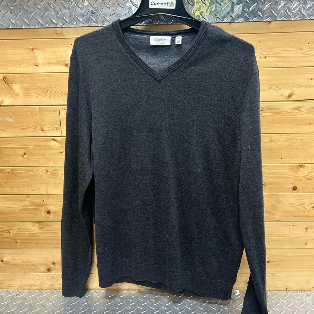 Calvin Klein Men's Grey and Black Jumper